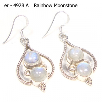 925 sterling silver natural rainbow moonstone handcrafted gemstone earrings